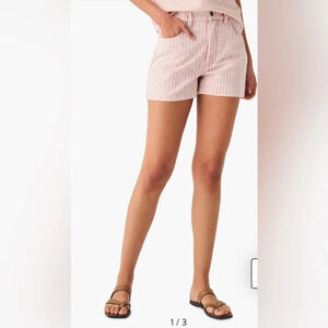 Faherty NWT TOPSAIL pink railroad stripe shorts size 25